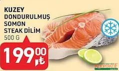 KUZEY DONDURULMUŞ SOMON STEAK DİLİM 500 G fiyat ve kampanya bilgisi